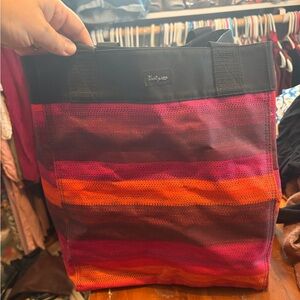 Thirty-One Pink and Orange Striped Tote